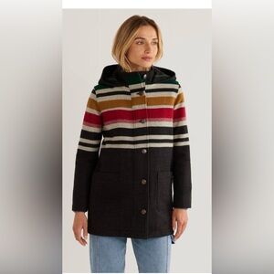PENDLETON CAMP STRIPE Jacquard WOOL HOODED PARKA